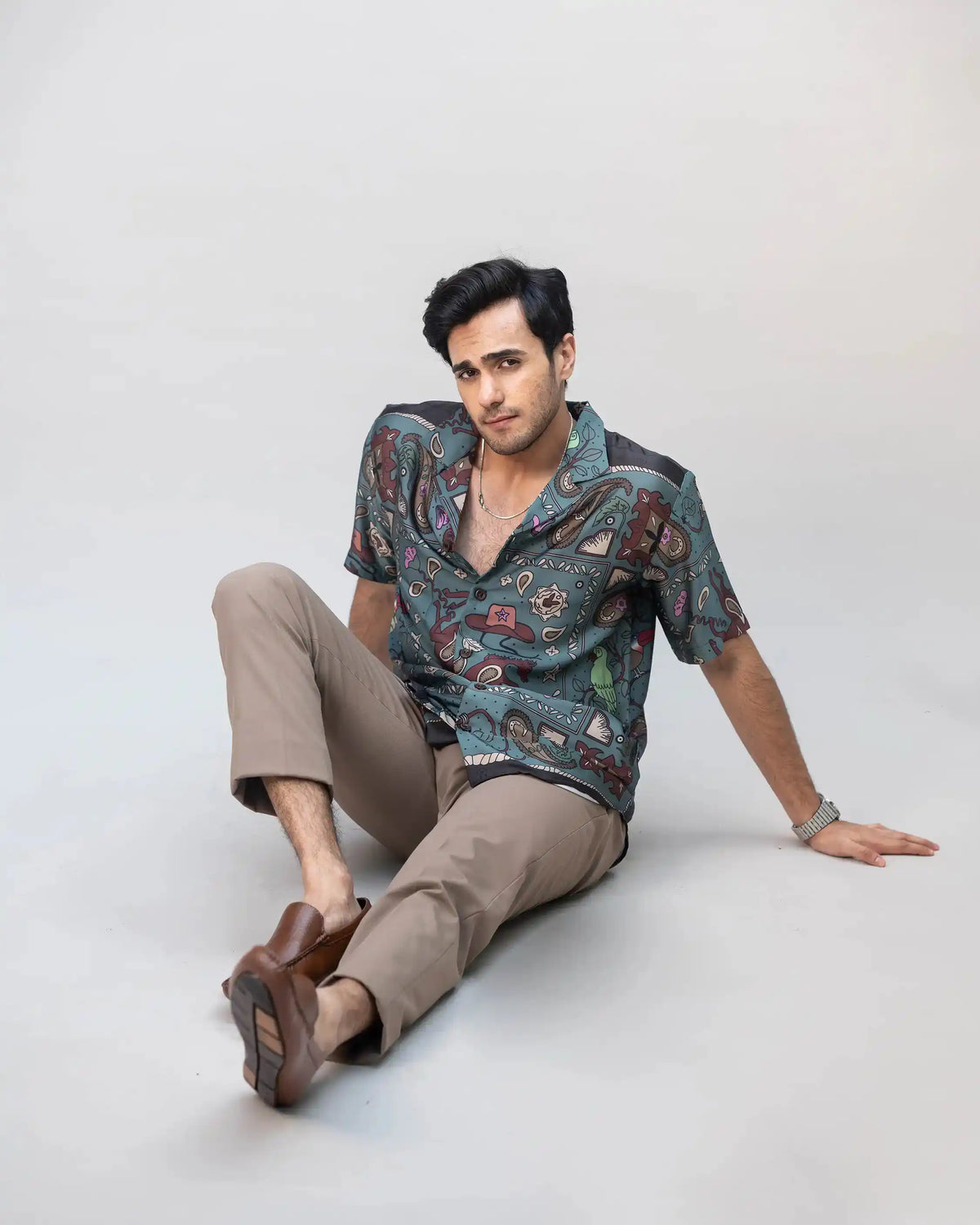 Mosaïq Silk Satin Shirt - Villionaire