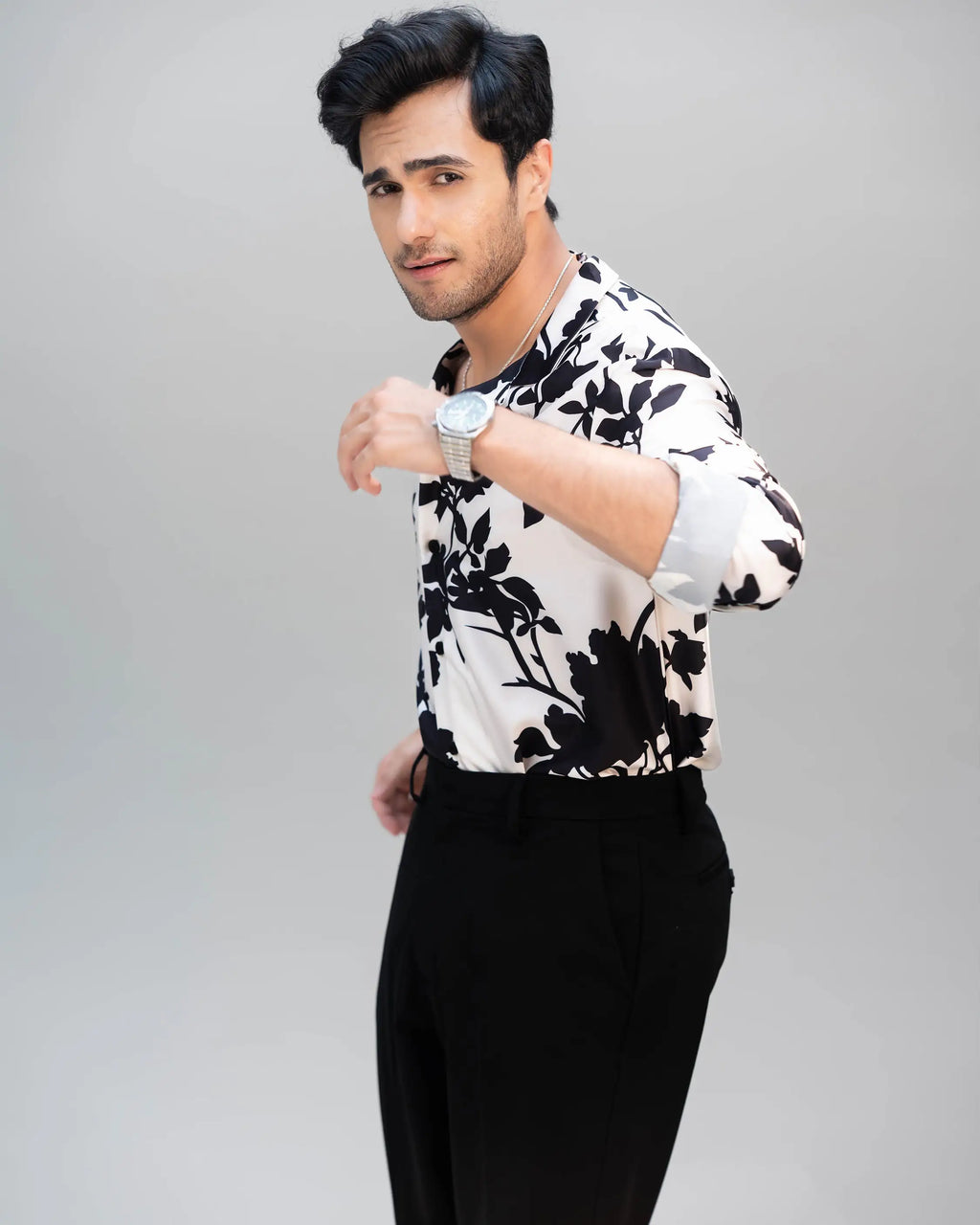 Black Eden Silk Satin Shirt - Villionaire