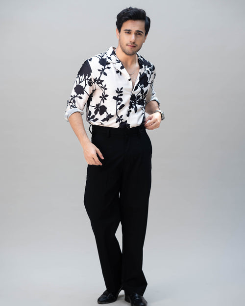 Black Eden Silk Satin Shirt - Villionaire