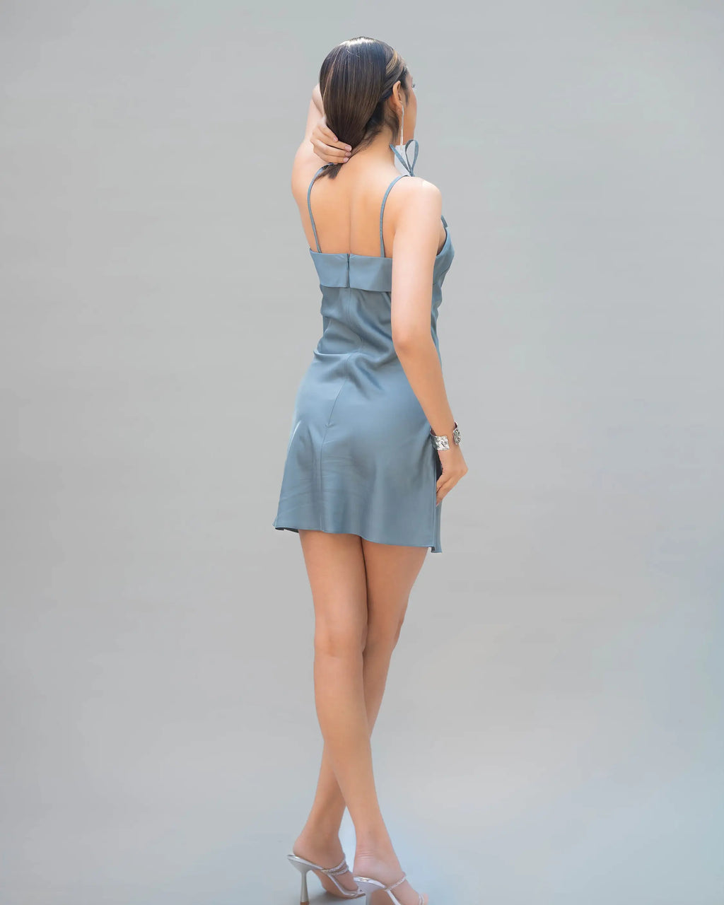 Frostbite Mini Silk Satin Dress - Villionaire