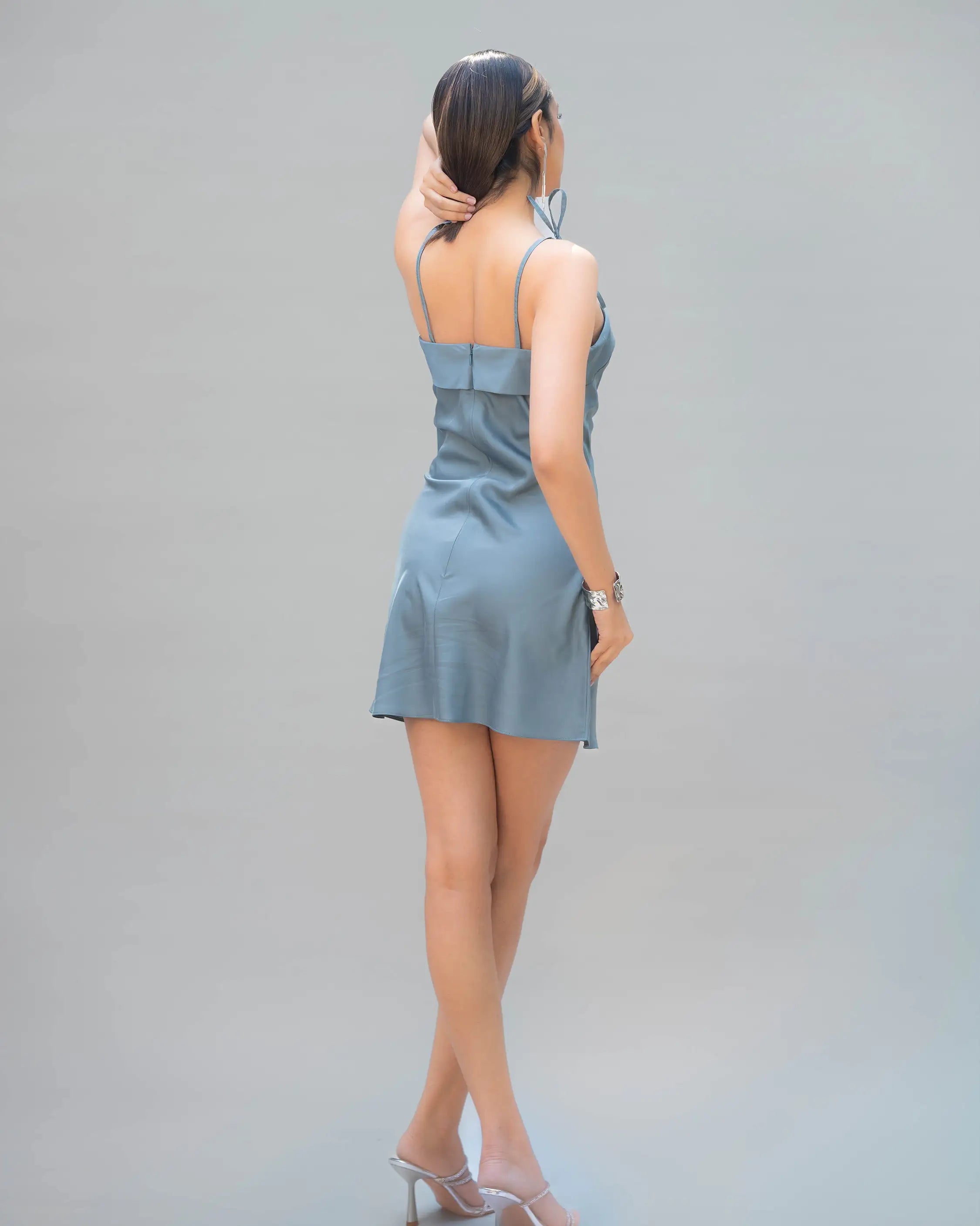 Frostbite Mini Silk Satin Dress - Villionaire