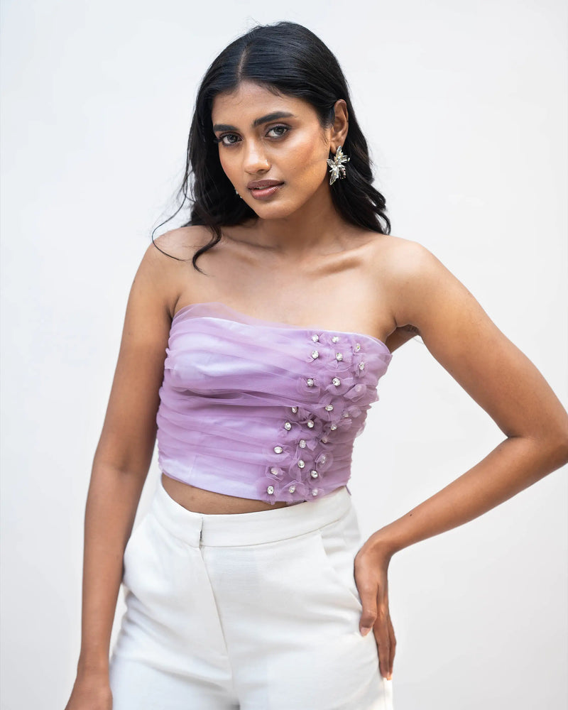 Lilac Mesh Tube Top - Villionaire