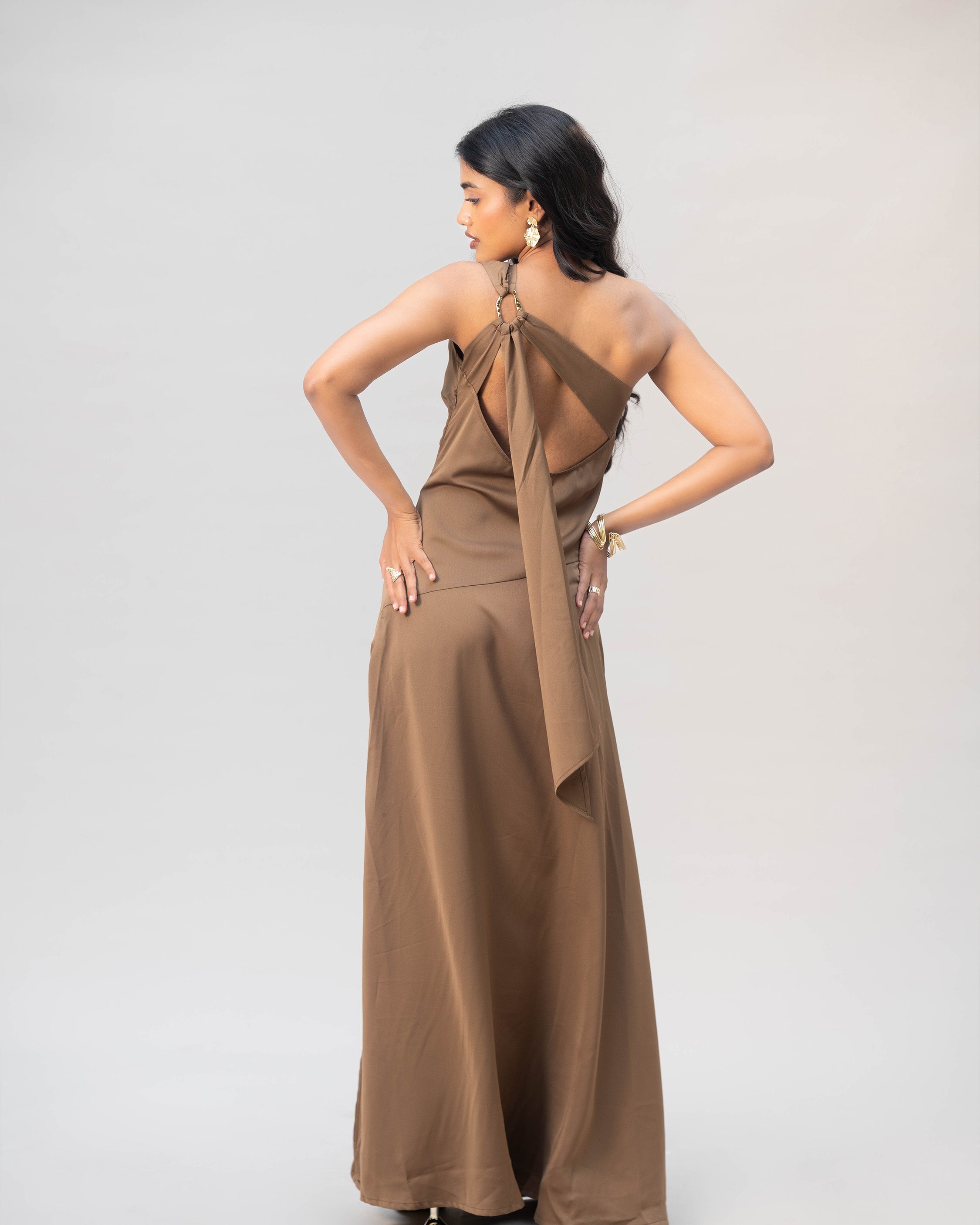 Golden Aura Silk Satin Gown - Villionaire