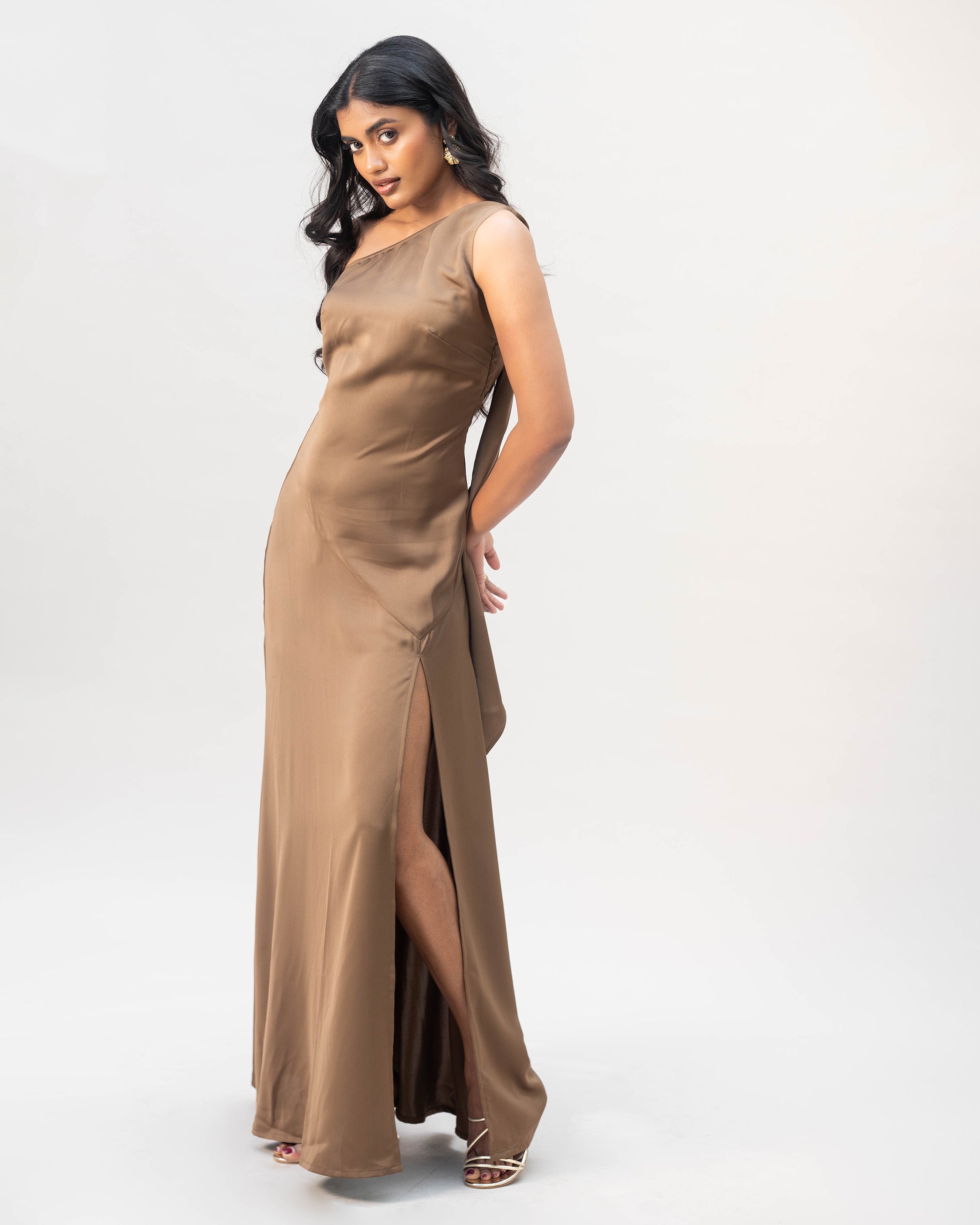 Golden Aura Silk Satin Gown - Villionaire