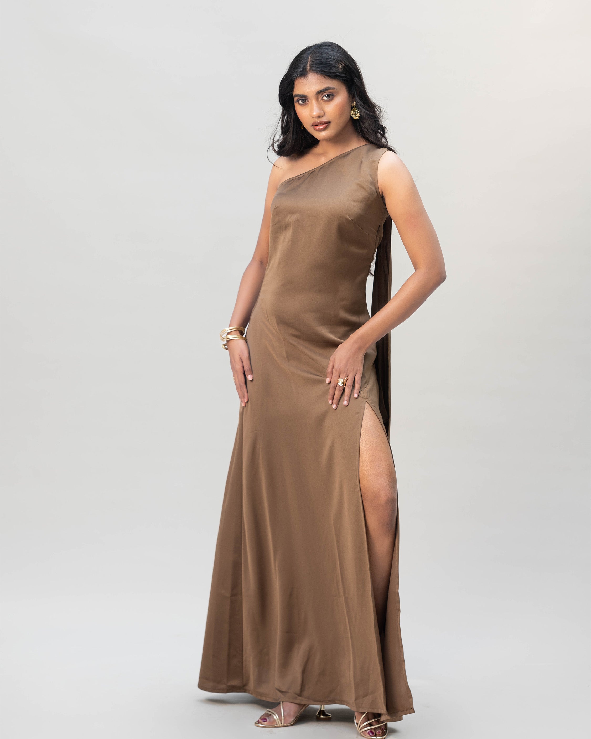 Golden Aura Silk Satin Gown - Villionaire