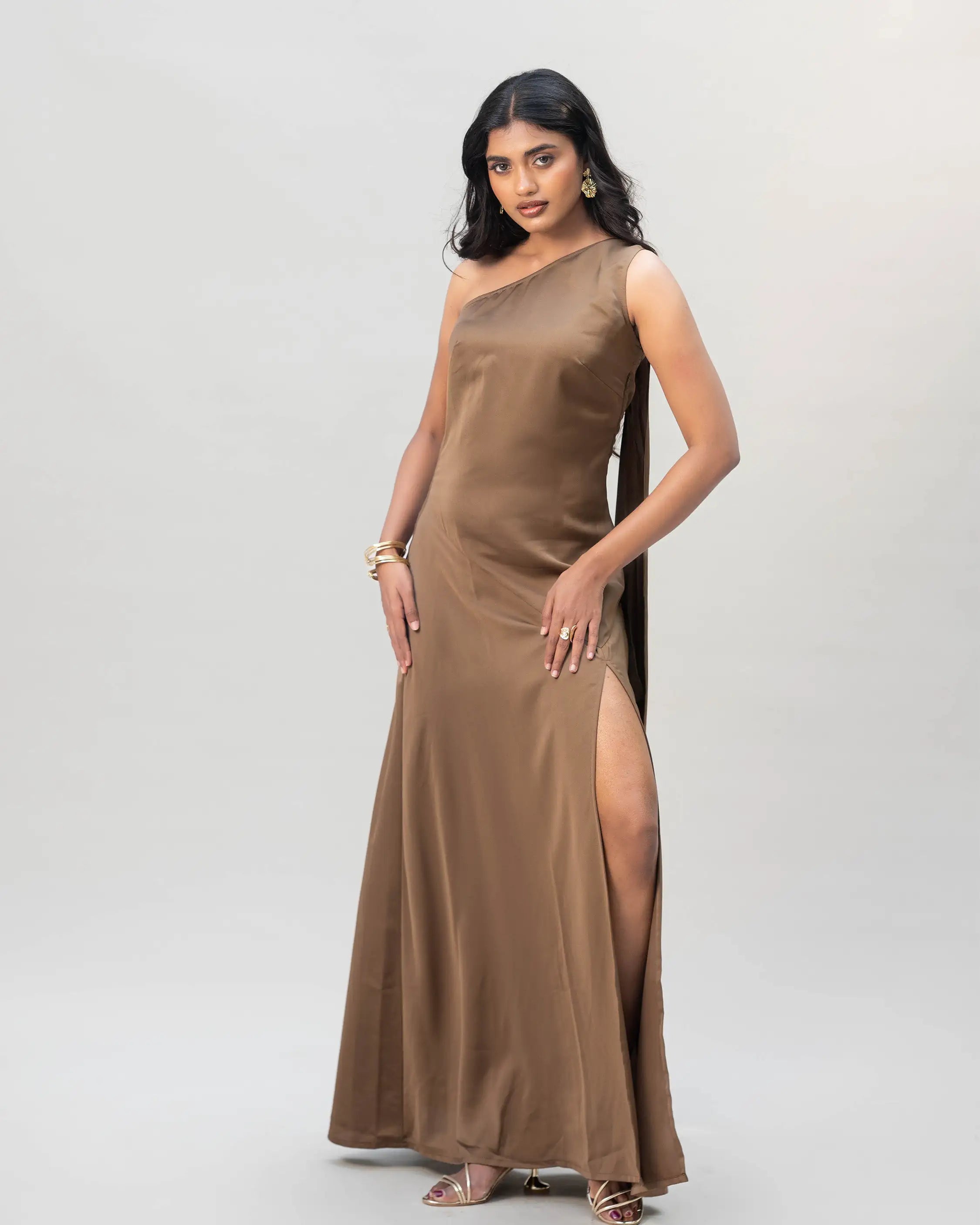 Golden Aura Silk Satin Gown - Villionaire