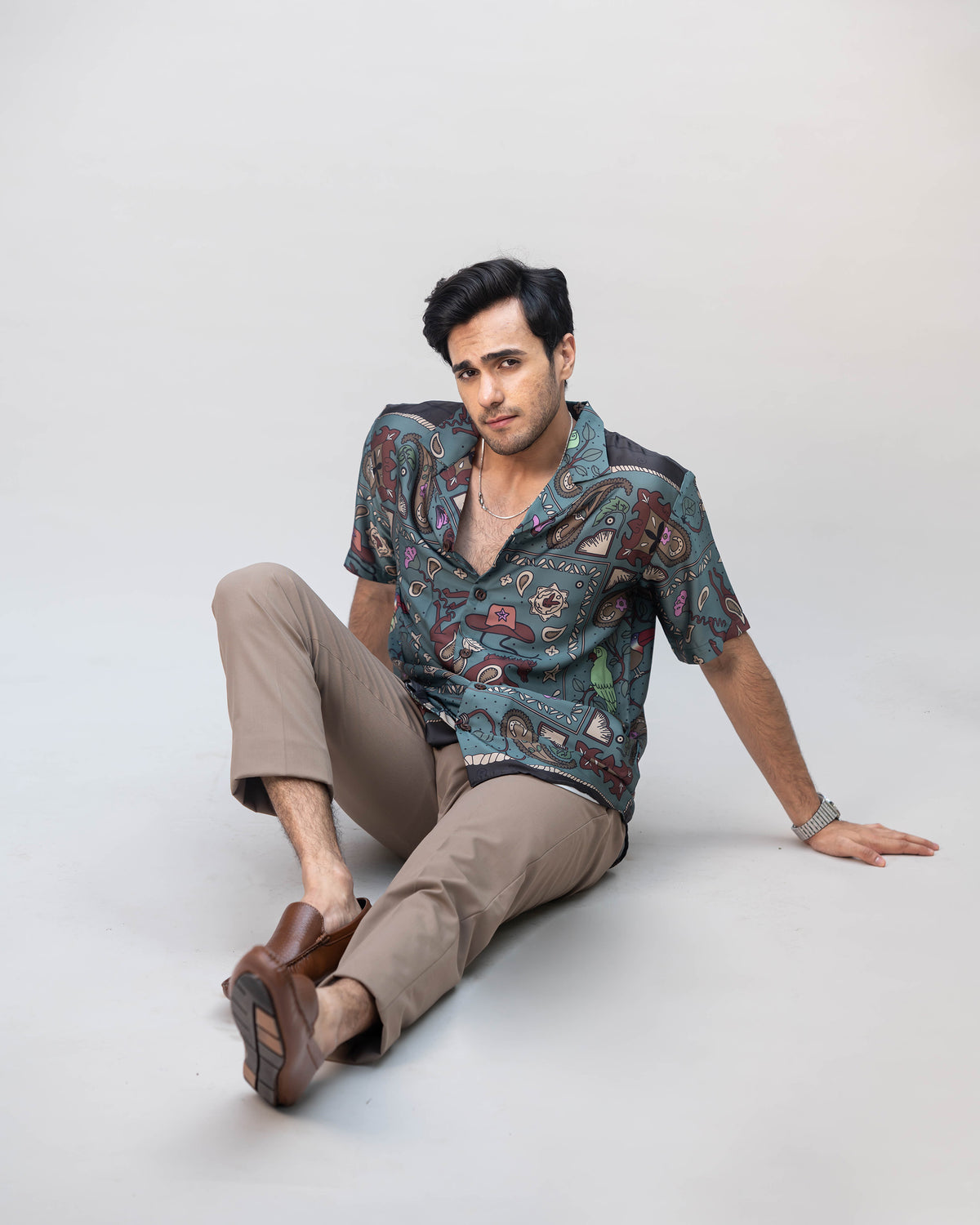 Mosaïq Silk Satin Shirt - Villionaire