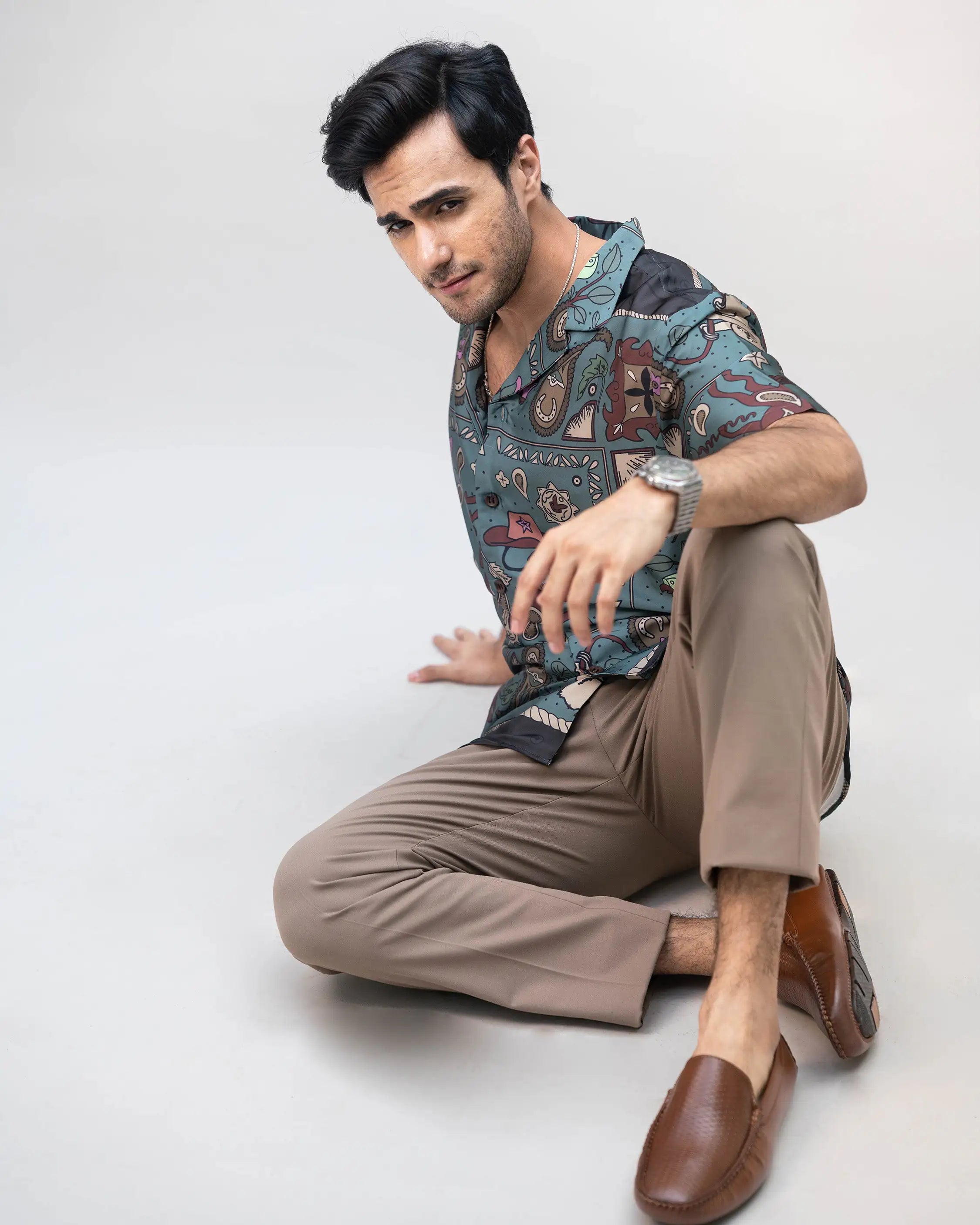 Mosaïq Silk Satin Shirt - Villionaire