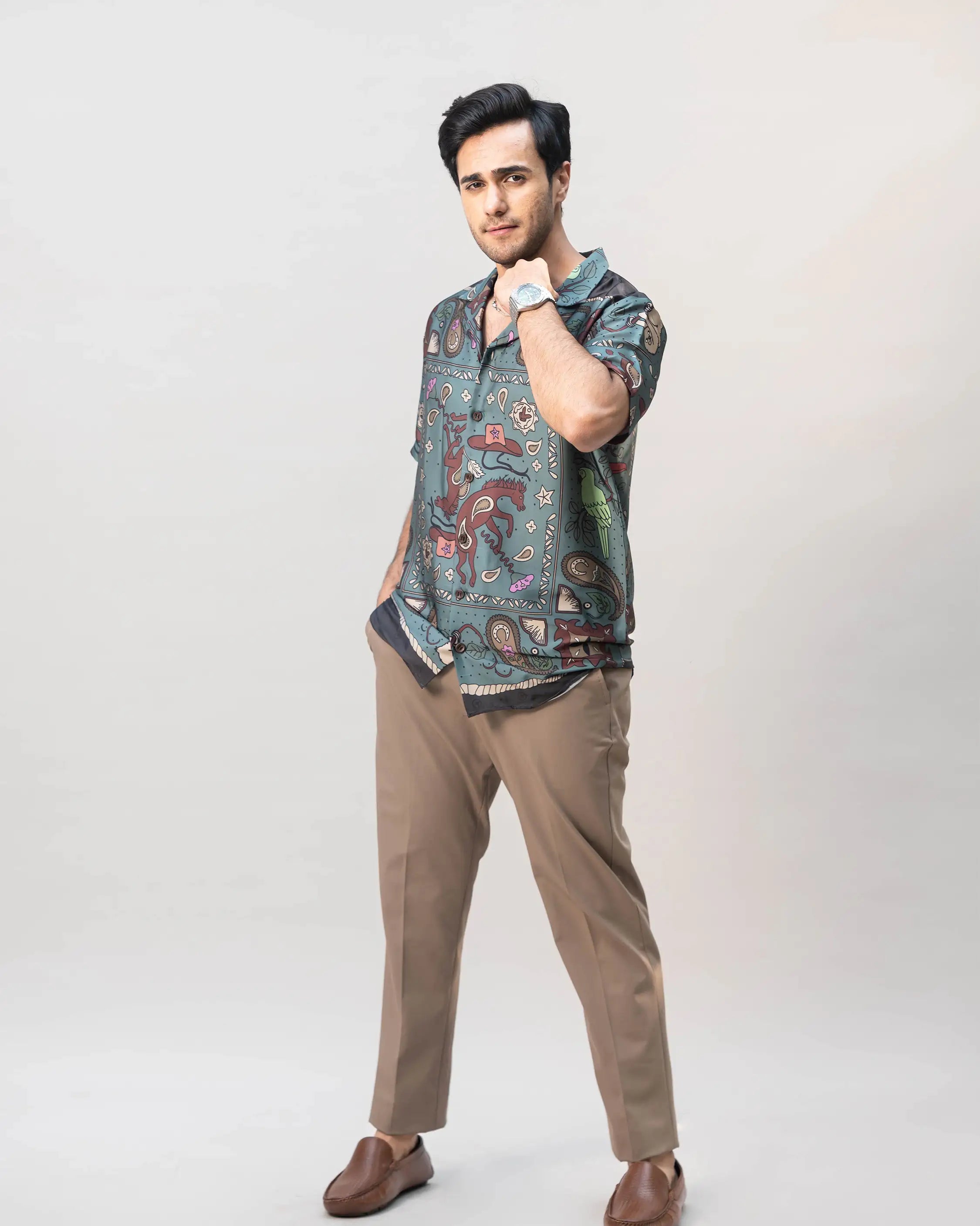 Mosaïq Silk Satin Shirt - Villionaire