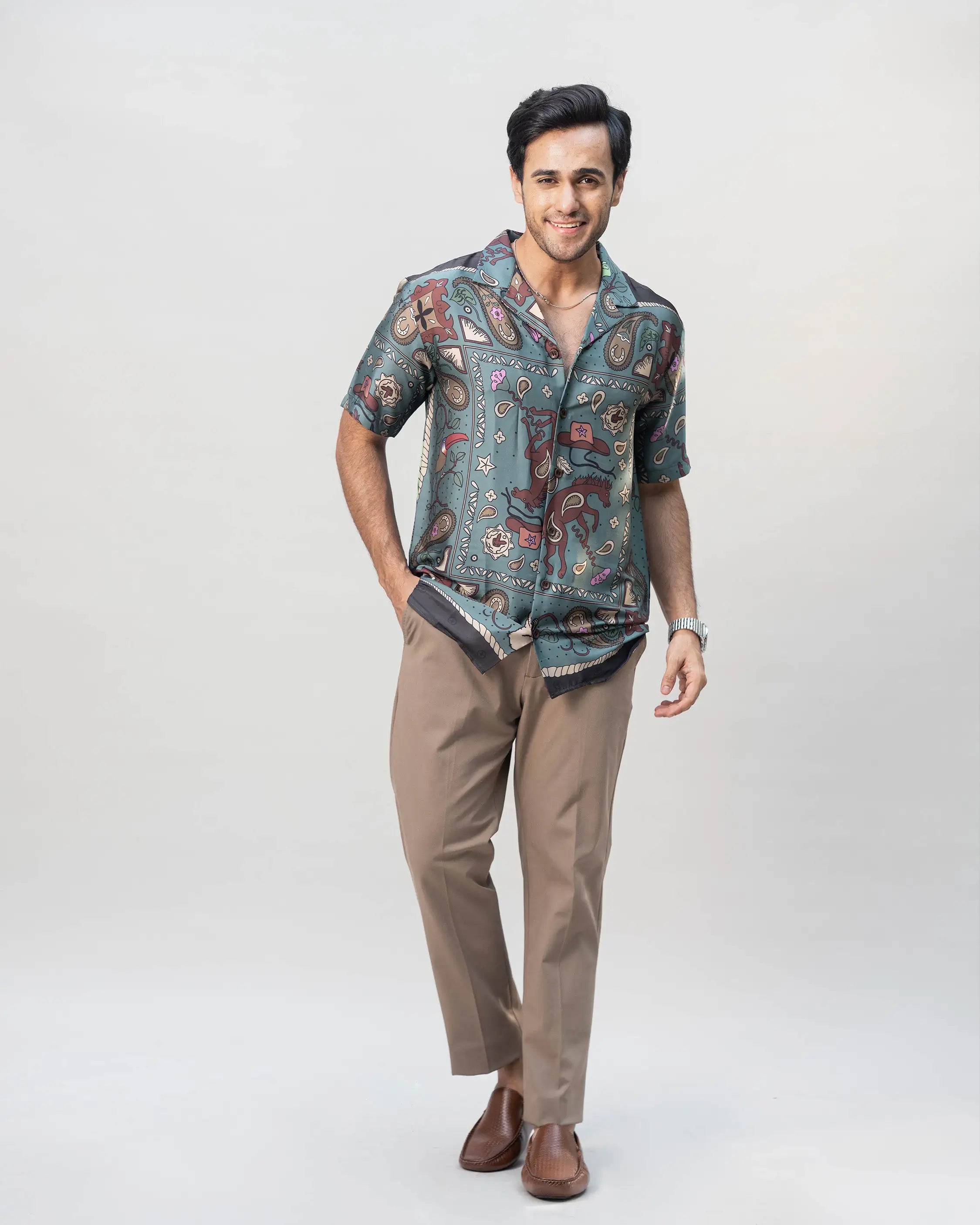 Mosaïq Silk Satin Shirt - Villionaire