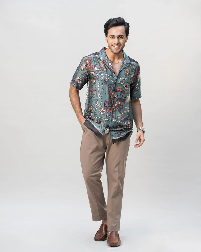 Mosaïq Silk Satin Shirt - Villionaire